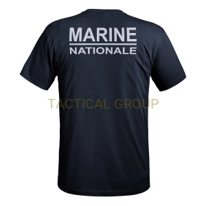 Koszulka A10 Strong napis Marine Nationale - granatowa
