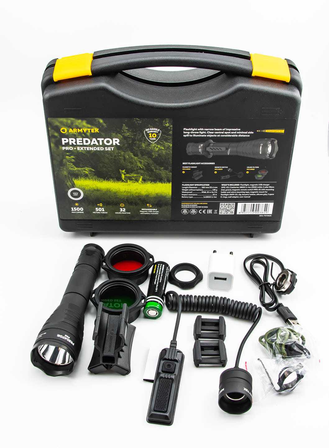 Latarka taktyczna Armytek Predator Pro v3.5 USB - Extended Set