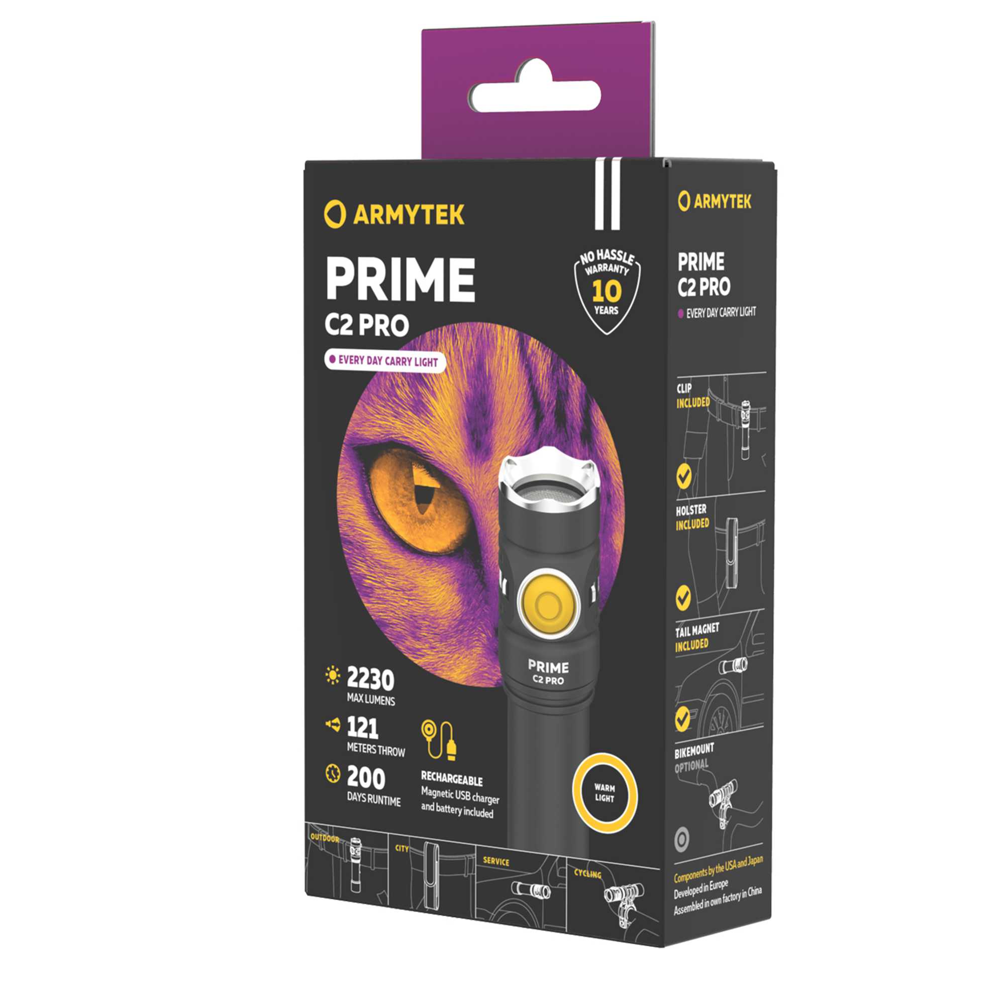 Latarka EDC Armytek Prime C2 Pro v4 - warm