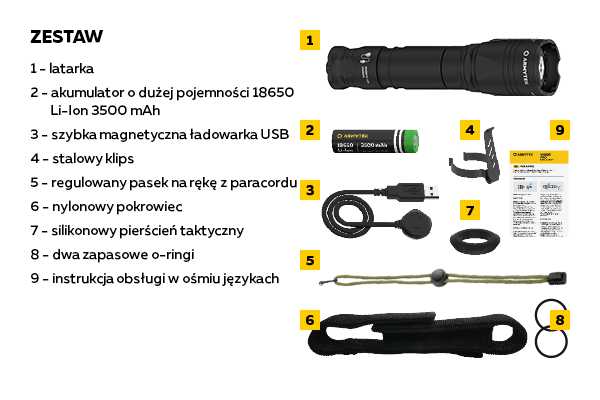 Latarka taktyczna Armytek Viking Pro v3.5 USB - warm