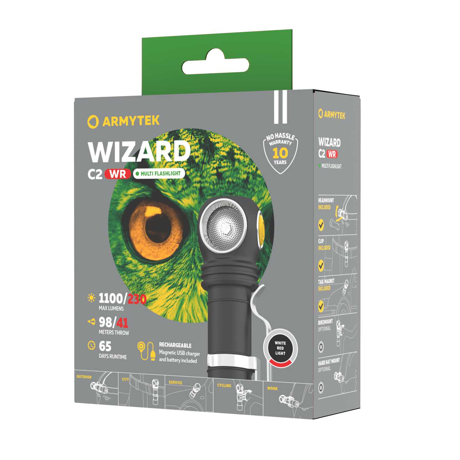 Latarka czołowa Armytek Wizard C2 WR USB - white
