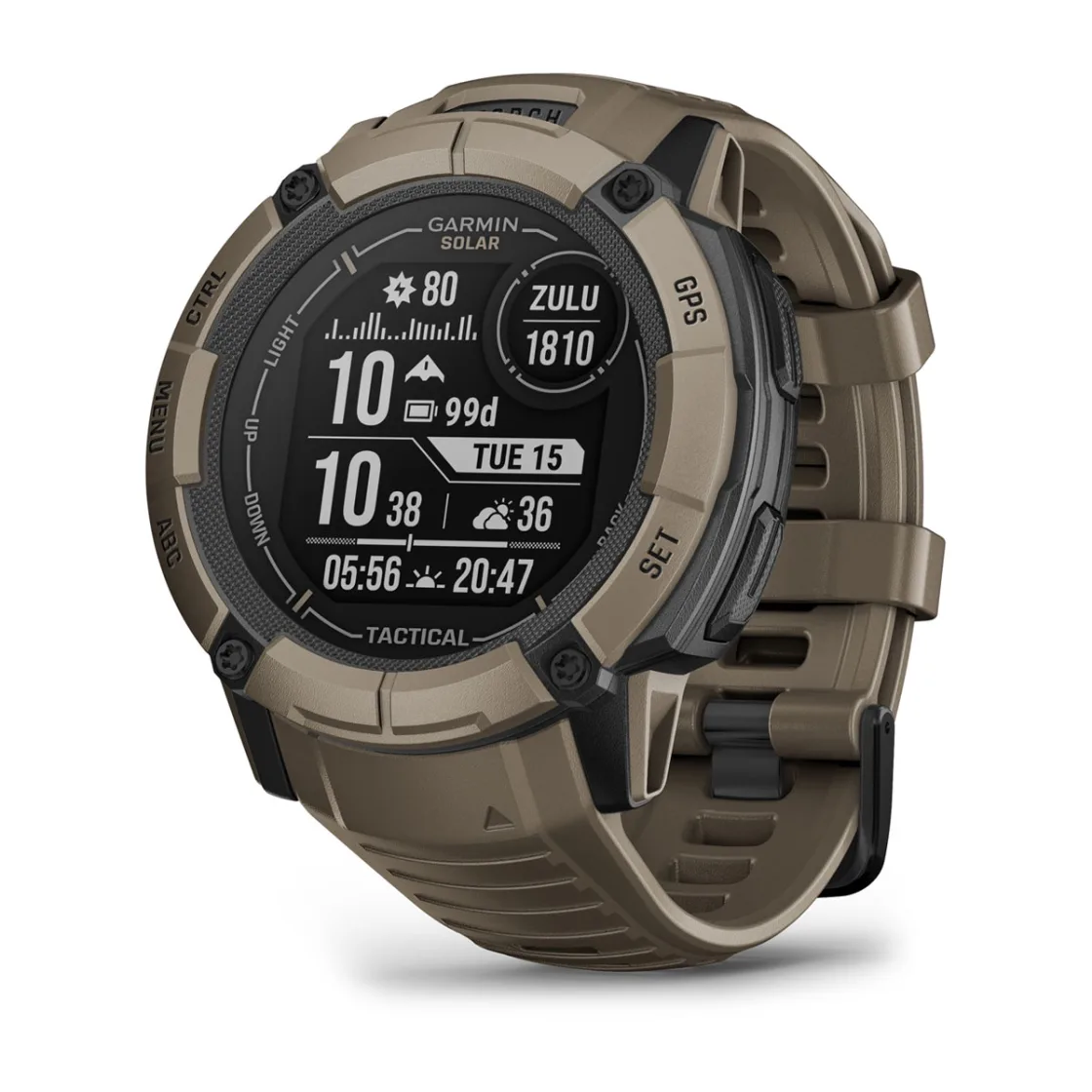 Zegarek taktyczny Garmin Instinct 2X Solar — Tactical Edition, Jasnobrązowy