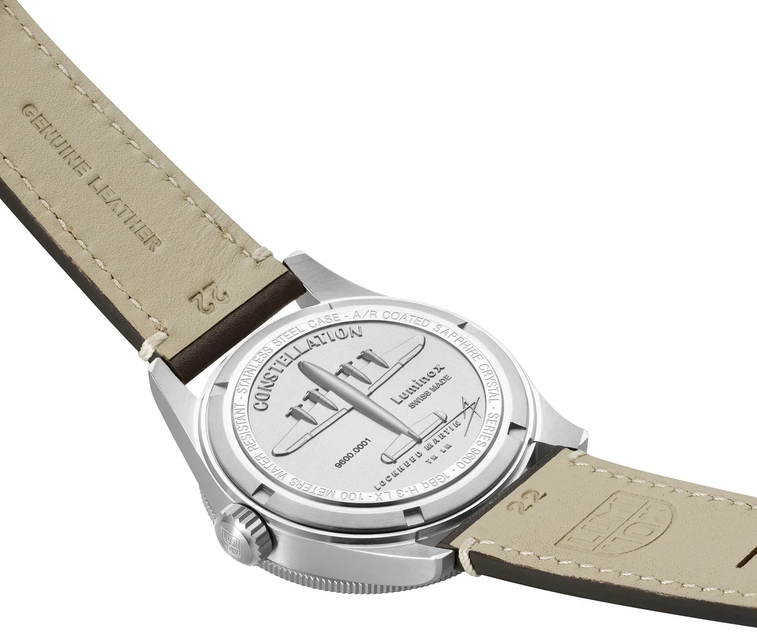 LUMINOX Zegarek Automatyczny Air Automatic Constellation™ 9600 Series XA.9607 - biało-brązowy