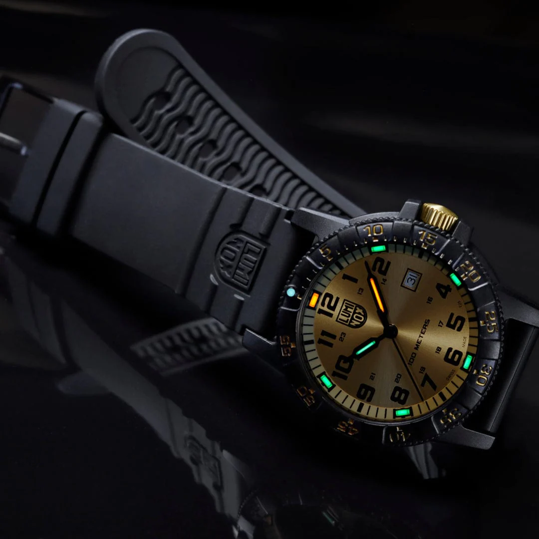 Zegarek Kwarcowy Luminox Leatherback Sea Turtle Giant 0320 Series XS.0325.GP – czarno-złoty